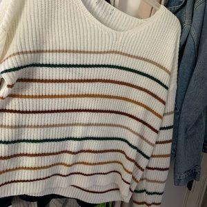 Striped Cream Sweater